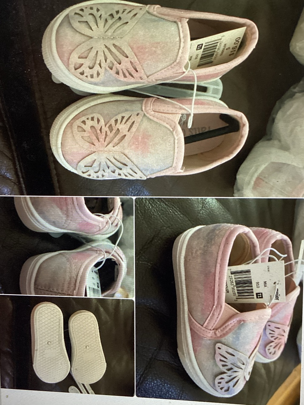 Girls Glitter SlipOn Sneakers (size 5)